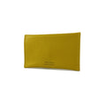 K0040RB | Made in Italy flap pouch in genuine full-grain leather, dollar grain - Yellow color - Size: 13 x 8 x 0.5 cm - Package: Hard bottom/cover Gift Box