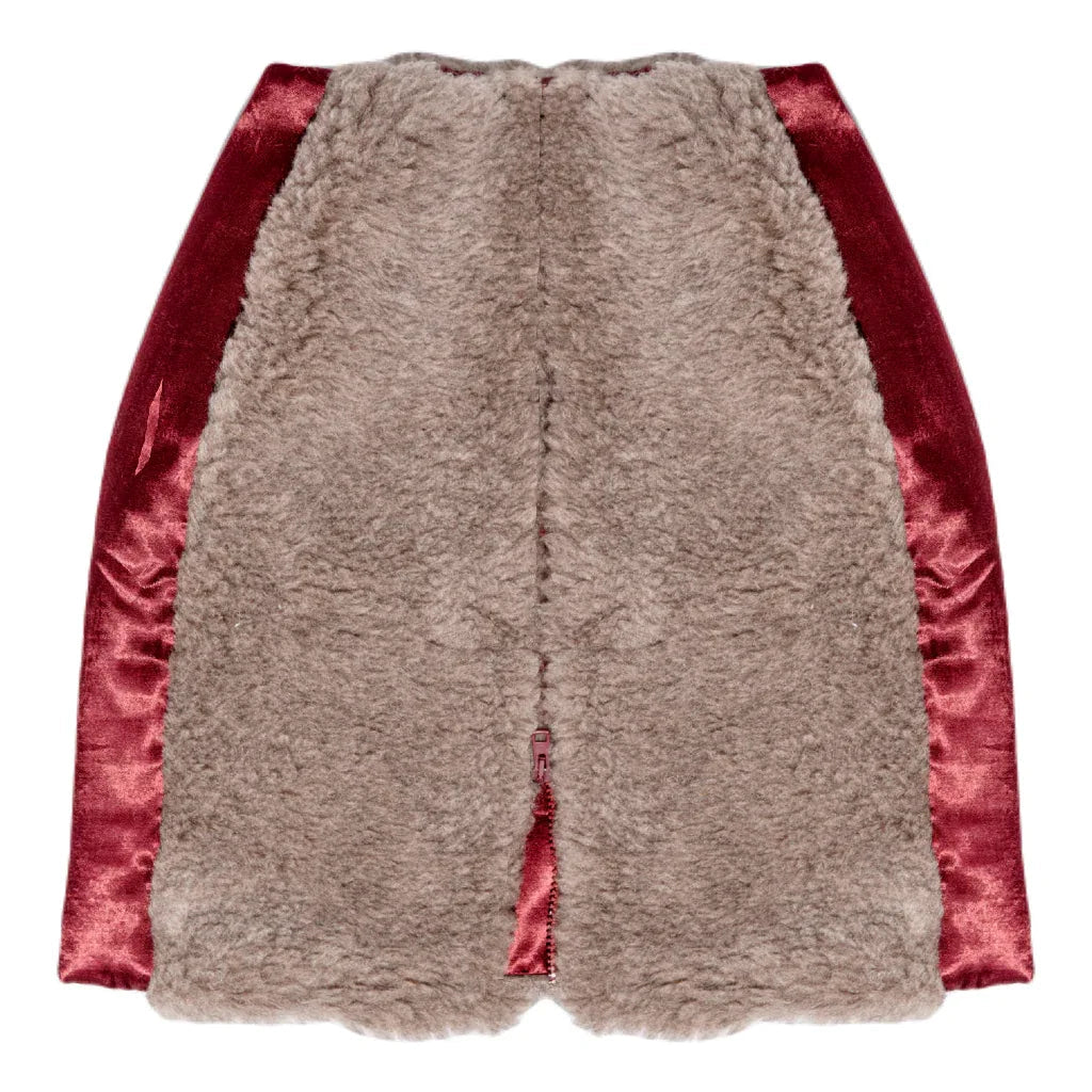 Woolen Women's Short Skirt - Beige